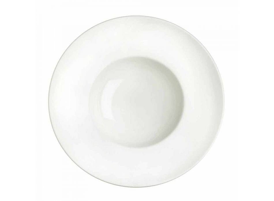Louça de Porcelana Branca Conjunto 23 Peças Design Moderno e Elegante - Nalah Viadurini