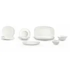 Louça de Porcelana Branca Conjunto 23 Peças Design Moderno e Elegante - Nalah Viadurini