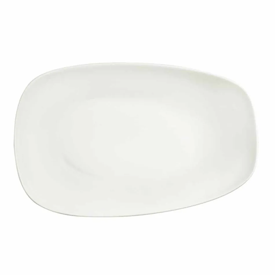 Louça de Porcelana Branca Conjunto 23 Peças Design Moderno e Elegante - Nalah Viadurini