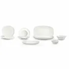 Louça de Porcelana Branca Conjunto 23 Peças Design Moderno e Elegante - Nalah Viadurini