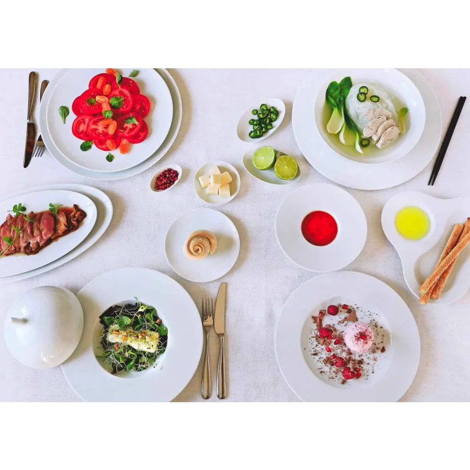 Jantar Moderno e Elegante Conjunto de Jantar em Porcelana 24 Peças - Telescópio Viadurini