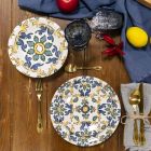 Conjunto de pratos modernos em cerâmica colorida, 18 peças completas - Abatellis Viadurini