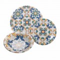 Conjunto de pratos modernos em cerâmica colorida, 18 peças completas - Abatellis