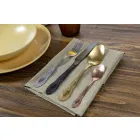 Talheres Conjunto Aço Cetim Colorido Completo 24 Peças Design - Fantasia Viadurini