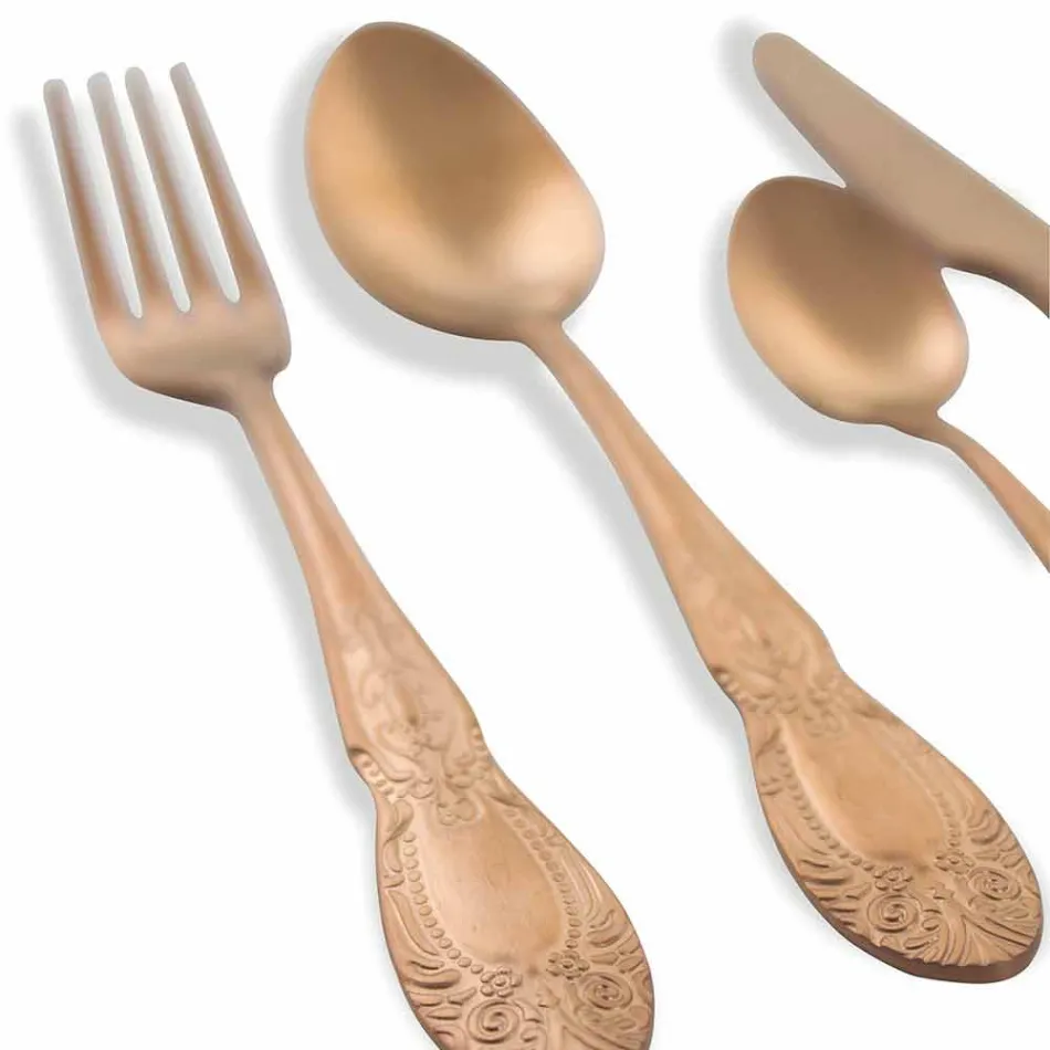 Conjunto de Talheres Aço Cetim Colorido Completo 24 Peças Design - Fantasiapos Viadurini