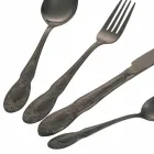 Conjunto de talheres de aço acetinado preto ou dourado com 24 peças - fantasia Viadurini