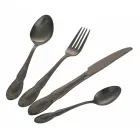 Conjunto de talheres de aço acetinado preto ou dourado com 24 peças - fantasia Viadurini