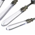 Conjunto de talheres de aço e cabo de plástico transparente 24 unidades - Palazzo Viadurini