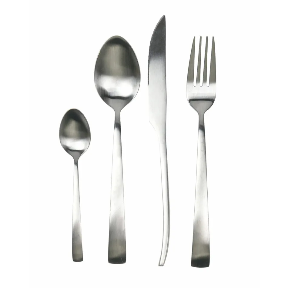 Conjunto de talheres de aço mate de prata, ouro ou cobre 24 peças - Borough Viadurini