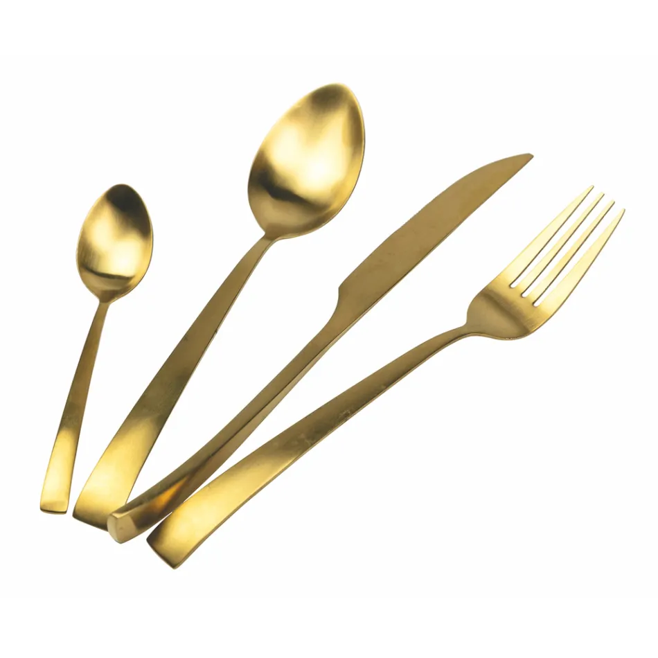 Conjunto de talheres de aço mate de prata, ouro ou cobre 24 peças - Borough Viadurini