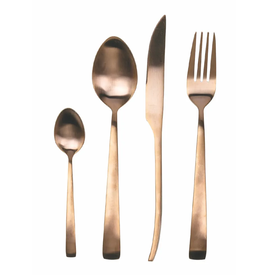 Conjunto de talheres de aço mate de prata, ouro ou cobre 24 peças - Borough Viadurini