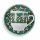 Conjunto de xícaras e pires de café em porcelana colorida e decorada com 12 unidades - Pérsia Viadurini