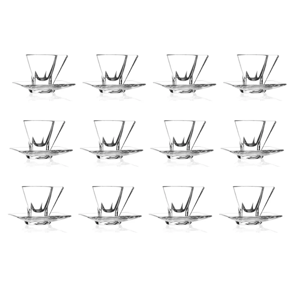 Serviço de xícara cappuccino em italiano Eco Crystal 12 peças - amálgama Viadurini