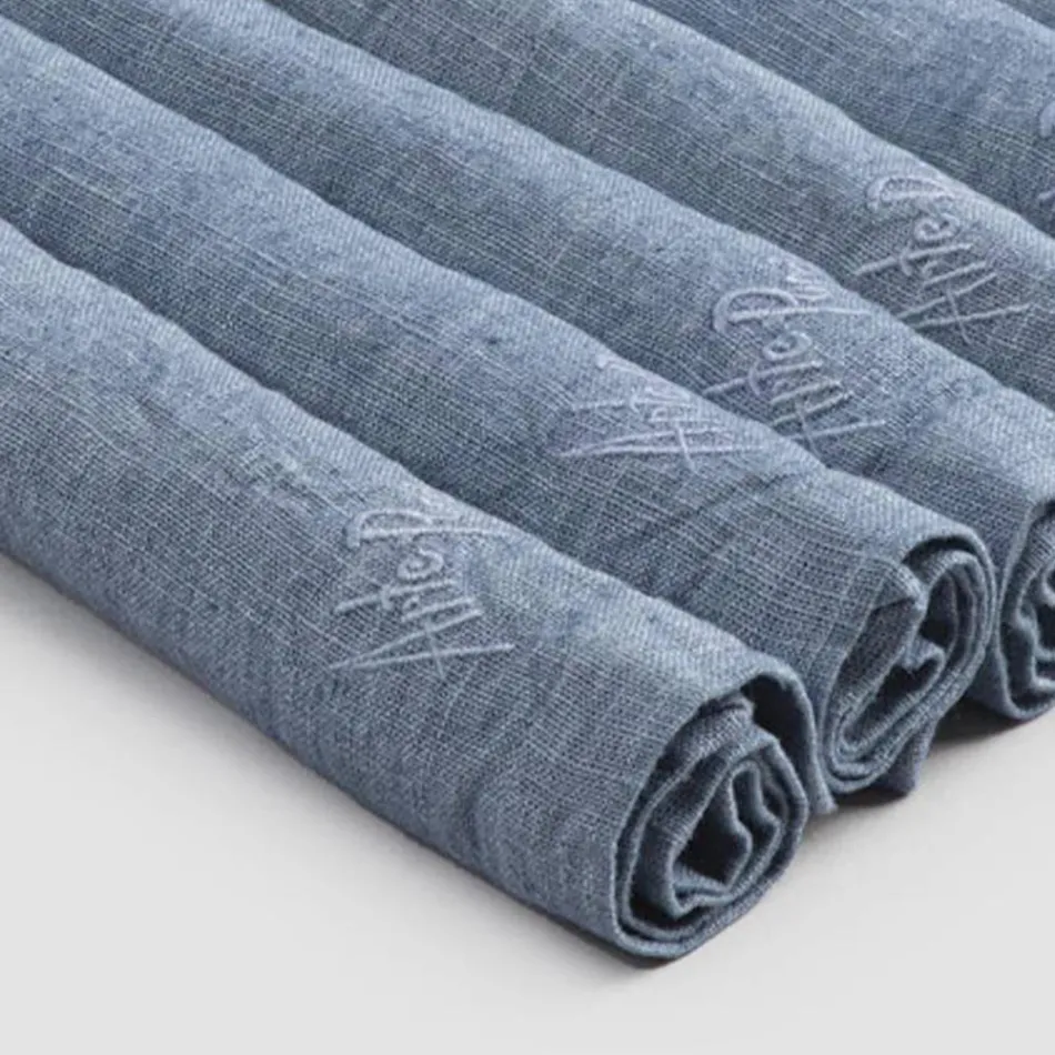 Serviço de guardanapo de linho elegante com borda dobrável, 6 peças coloridas - Onestini Viadurini