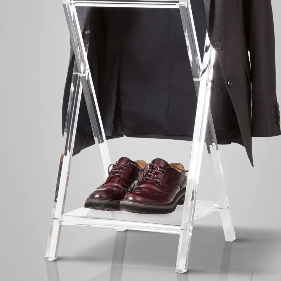 Manobrista dobrável em cristal acrílico transparente - Stecla Viadurini