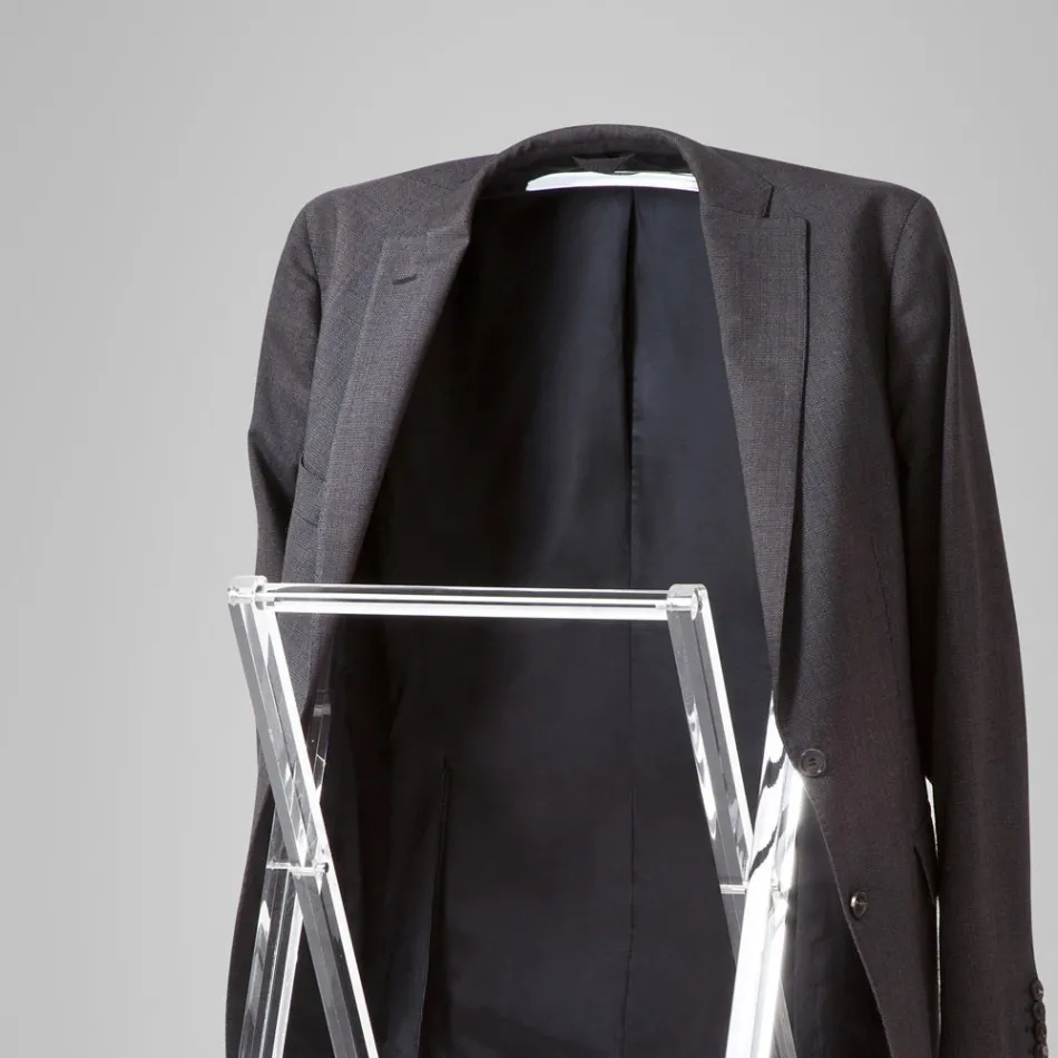 Manobrista dobrável em cristal acrílico transparente - Stecla Viadurini