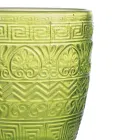 Conjunto de 12 Copos de Água 300 ml em Vidro Colorido e Relevo - Sereia Viadurini