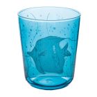Conjunto de 12 copos de água 315 ml em vidro com decoração marinha - peixe Viadurini