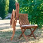 Conjunto de 2 cadeiras dobráveis de teca para jardim Viadurini