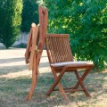Cadeiras dobráveis de madeira de teca para jardim
