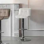 Conjunto de 2 banquetas estofadas Ida, com altura ajustável. Viadurini