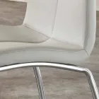 04 de setembro cadeiras design moderno couro sintético e metal cromado Alba Viadurini