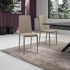 Conjunto de 4 cadeiras modernas em couro ecológico branco, cinza ou cinza-pombo - Dora Viadurini