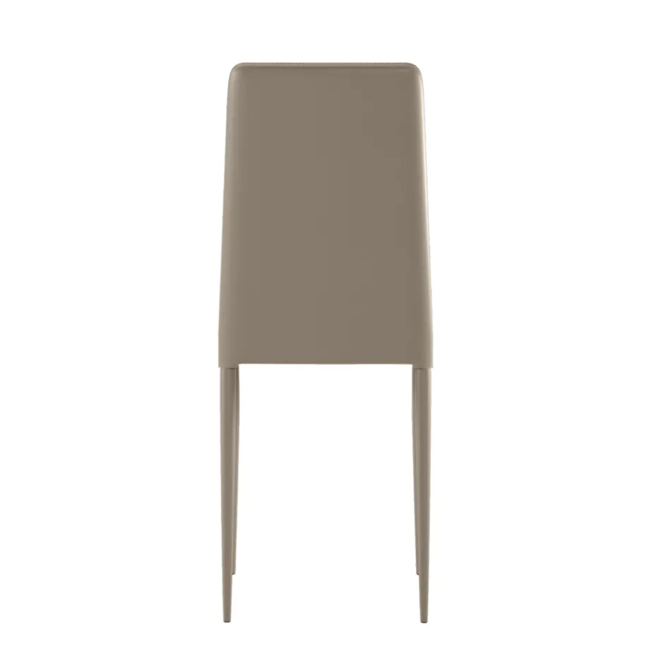 Conjunto de 4 cadeiras modernas em couro ecológico branco, cinza ou cinza-pombo - Dora Viadurini