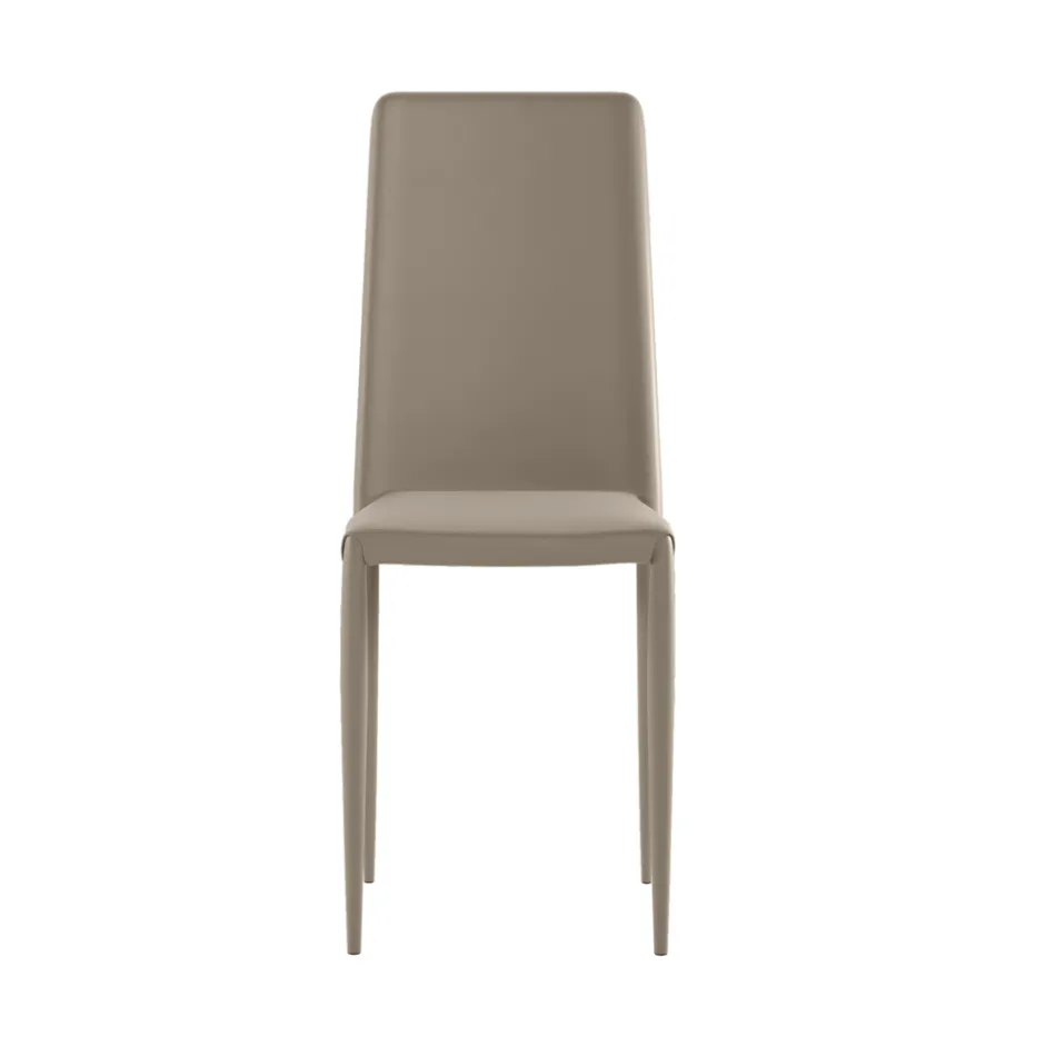 Conjunto de 4 cadeiras modernas em couro ecológico branco, cinza ou cinza-pombo - Dora Viadurini
