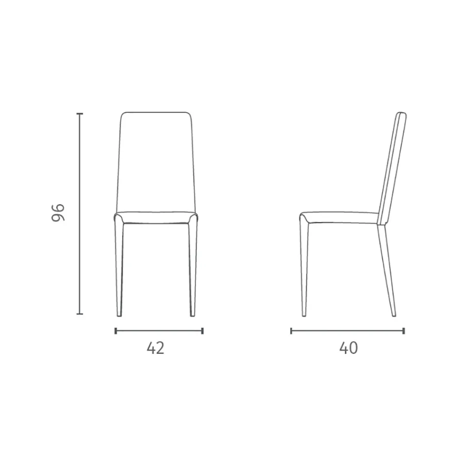 Conjunto de 4 cadeiras modernas em couro ecológico branco, cinza ou cinza-pombo - Dora Viadurini