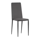 Conjunto de 4 cadeiras modernas em couro ecológico branco, cinza ou cinza-pombo - Dora Viadurini