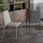 Conjunto de 4 cadeiras de couro ecológico Dora, design moderno Viadurini