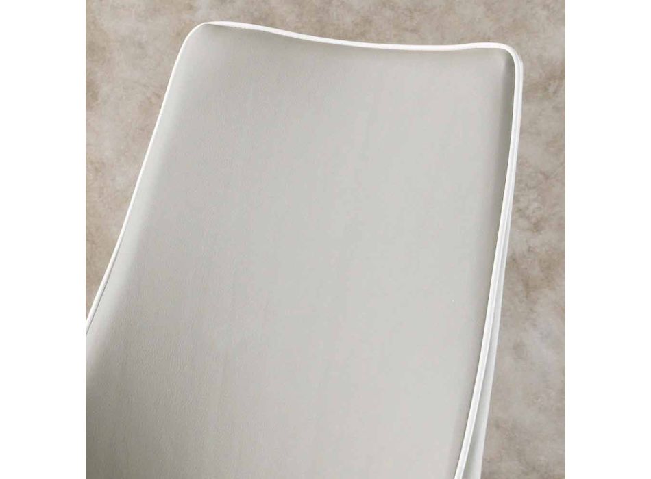 4 de setembro cadeiras modernas em couro branco ou cinza Ophelia imitação Viadurini