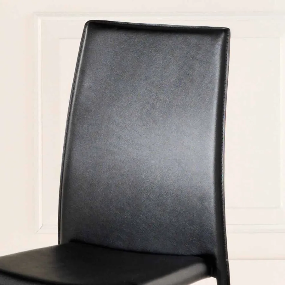 4 de setembro cadeiras modernas Joy imitação de couro, inteiramente coberto Viadurini