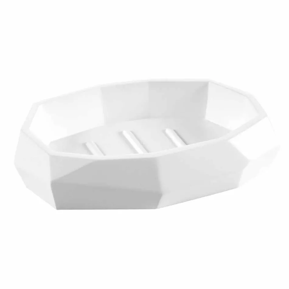 Conjunto de acessórios para casa de banho de design em madeira e resina Rivalba Viadurini