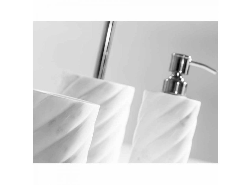 Acessórios de design de banheiro em mármore de Calacatta Monza Viadurini