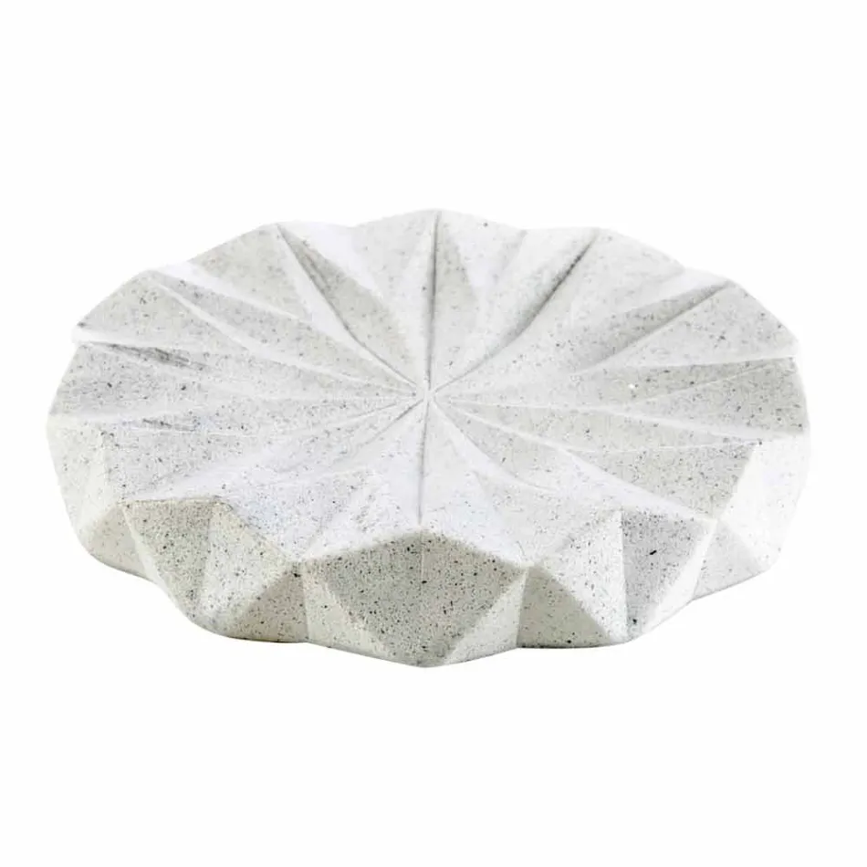 Moderna casa de banho acessórios em resina branca Levice Viadurini