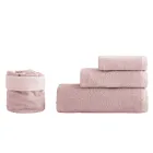 Conjunto de banheiro de 8 peças em tecido turco de algodão puro, tingido em todas as roupas - liso Viadurini