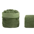 Conjunto de banheiro de 8 peças em tecido turco de algodão puro, tingido em todas as roupas - liso Viadurini