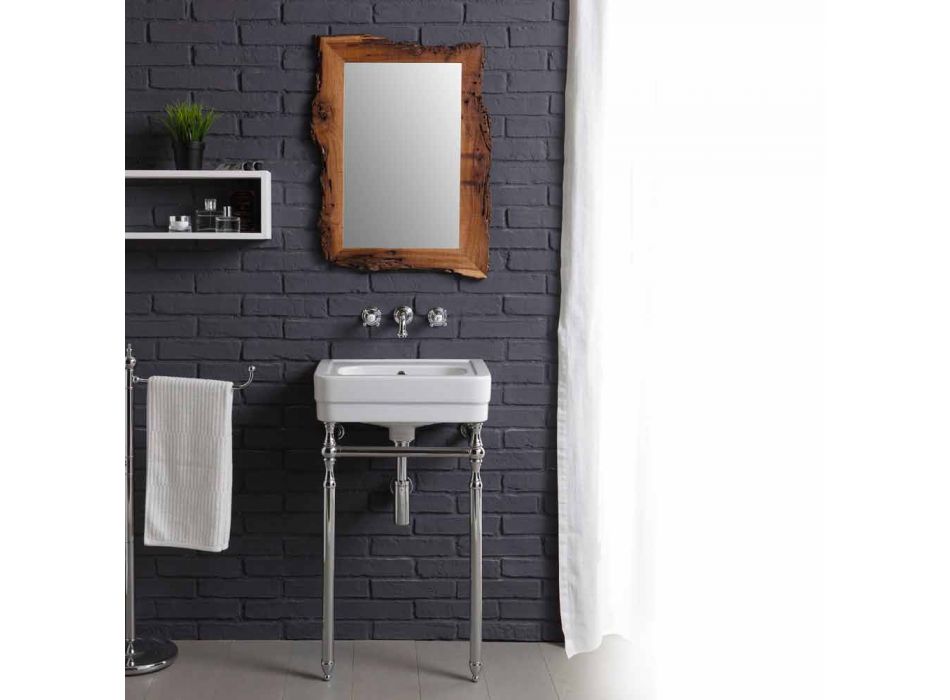 Conjunto de banheiro com lavatório no quadro e espelho na criatividade briccole Viadurini