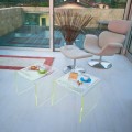 Conjunto de 2 mesas de cabeceira de design moderno em metacrilato fabricado na Itália - Leielui