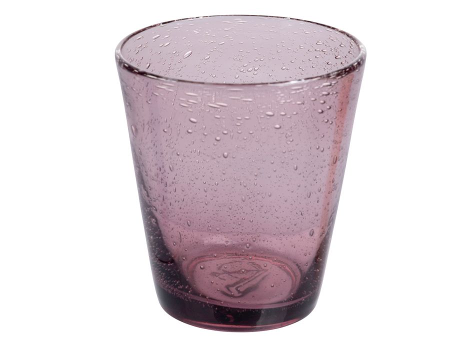 Conjunto de 12 copos de 330 ml em pasta de vidro soprado colorido - Spilla Viadurini