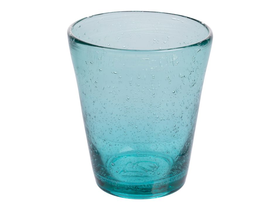 Conjunto de 12 copos de 330 ml em pasta de vidro soprado colorido - Spilla Viadurini