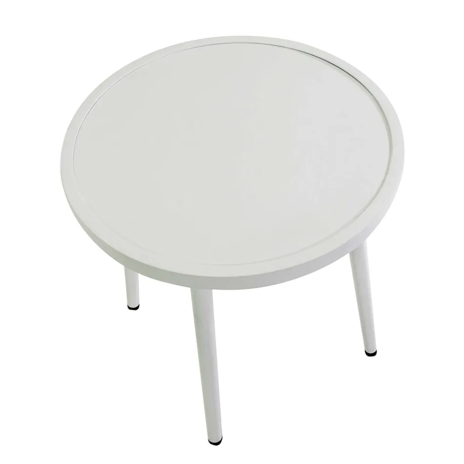 Conjunto de 2 poltronas com mesa de alumínio em diferentes acabamentos - Souvenir Viadurini