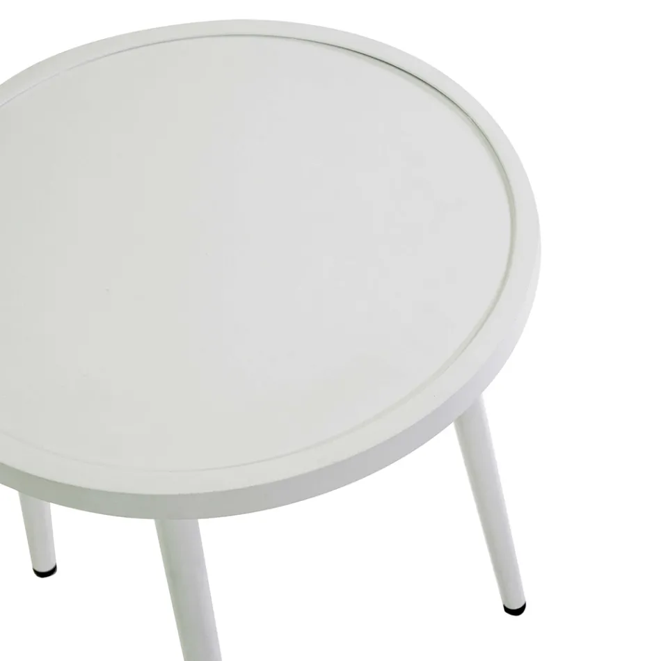 Conjunto de 2 poltronas com mesa de alumínio em diferentes acabamentos - Souvenir Viadurini