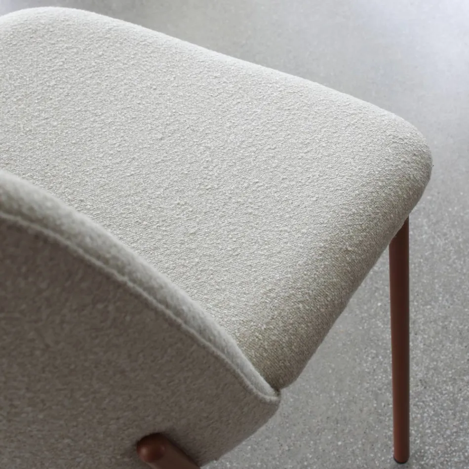 Conjunto de 2 cadeiras de sala em tecido e metal Made in Italy - Ivy Viadurini