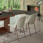 Conjunto de 2 cadeiras de sala em tecido e metal Made in Italy - Ivy Viadurini