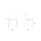 Conjunto de 2 cadeiras de sala em tecido e metal Made in Italy - Ivy Viadurini