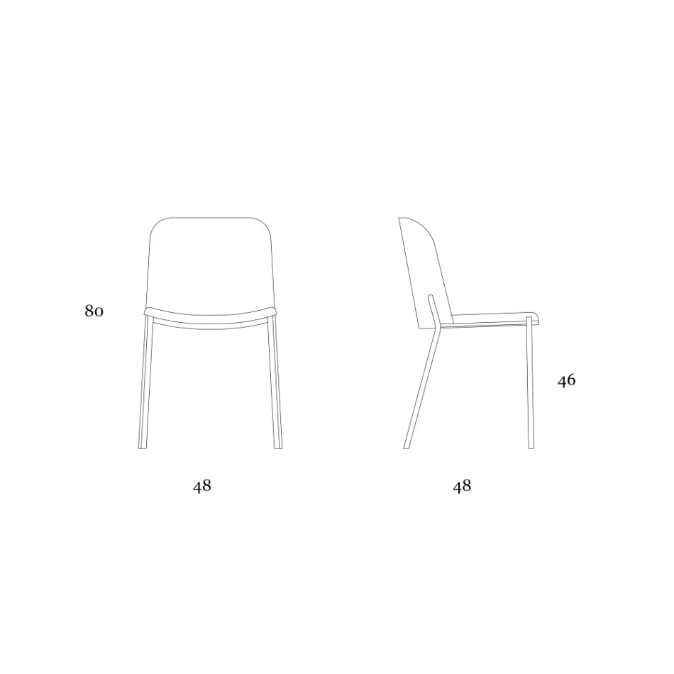 Conjunto de 2 cadeiras de sala em tecido e metal Made in Italy - Ivy Viadurini