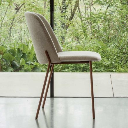 Conjunto de 2 cadeiras de sala em tecido e metal Made in Italy - Ivy Viadurini